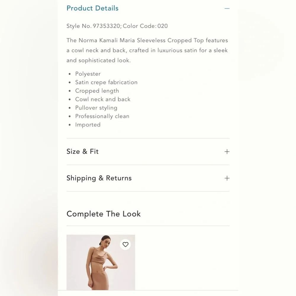 Sleek Satin Crop Top - Picture 8 of 10